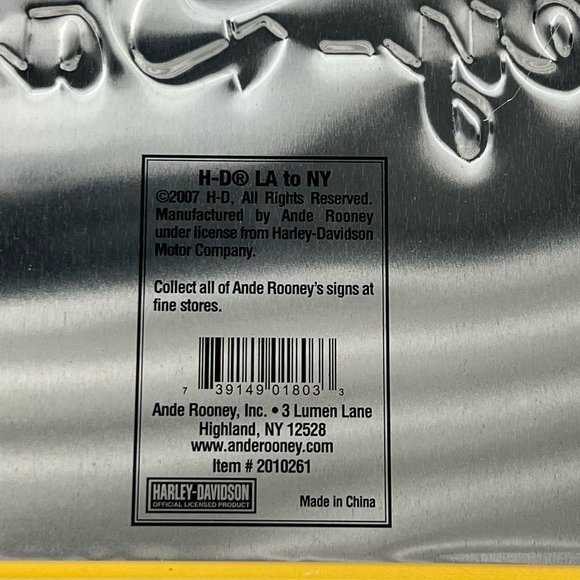 Harley Davidson Motorcycles Embossed Metal Sign "Los Angeles To New York - Picture 3 of 8